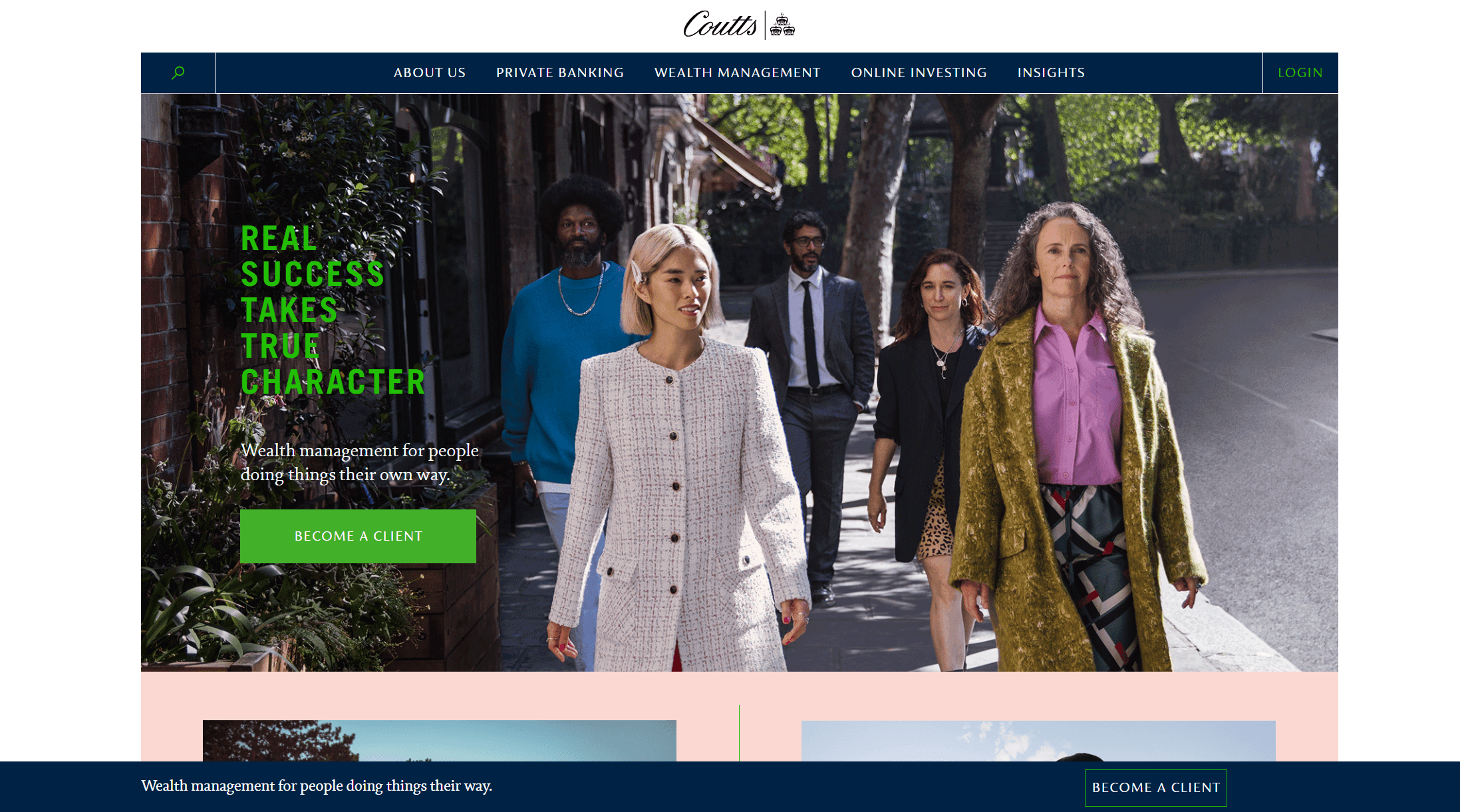 Reskinned homepage during redesign process