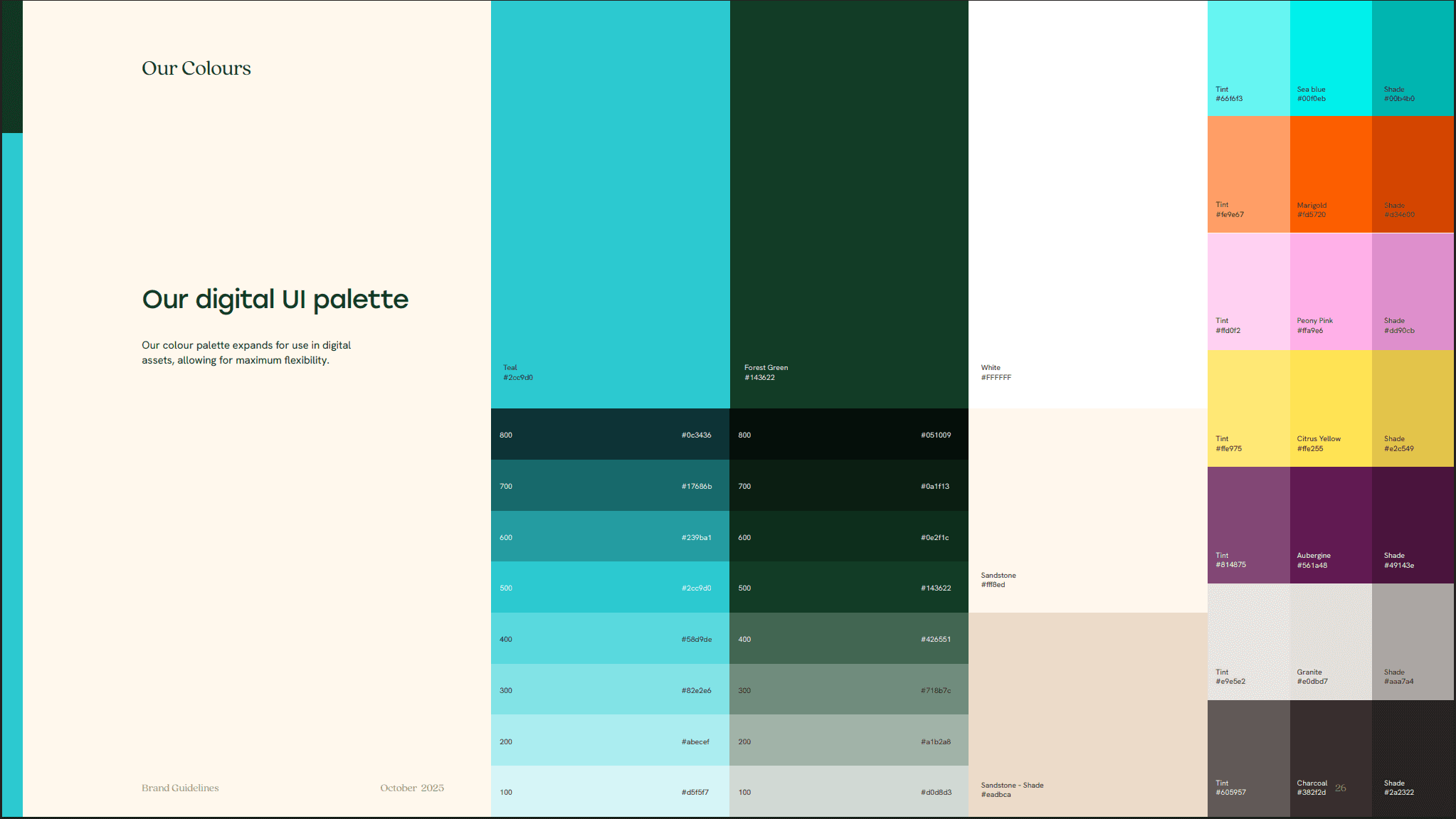 Expanded colour palette