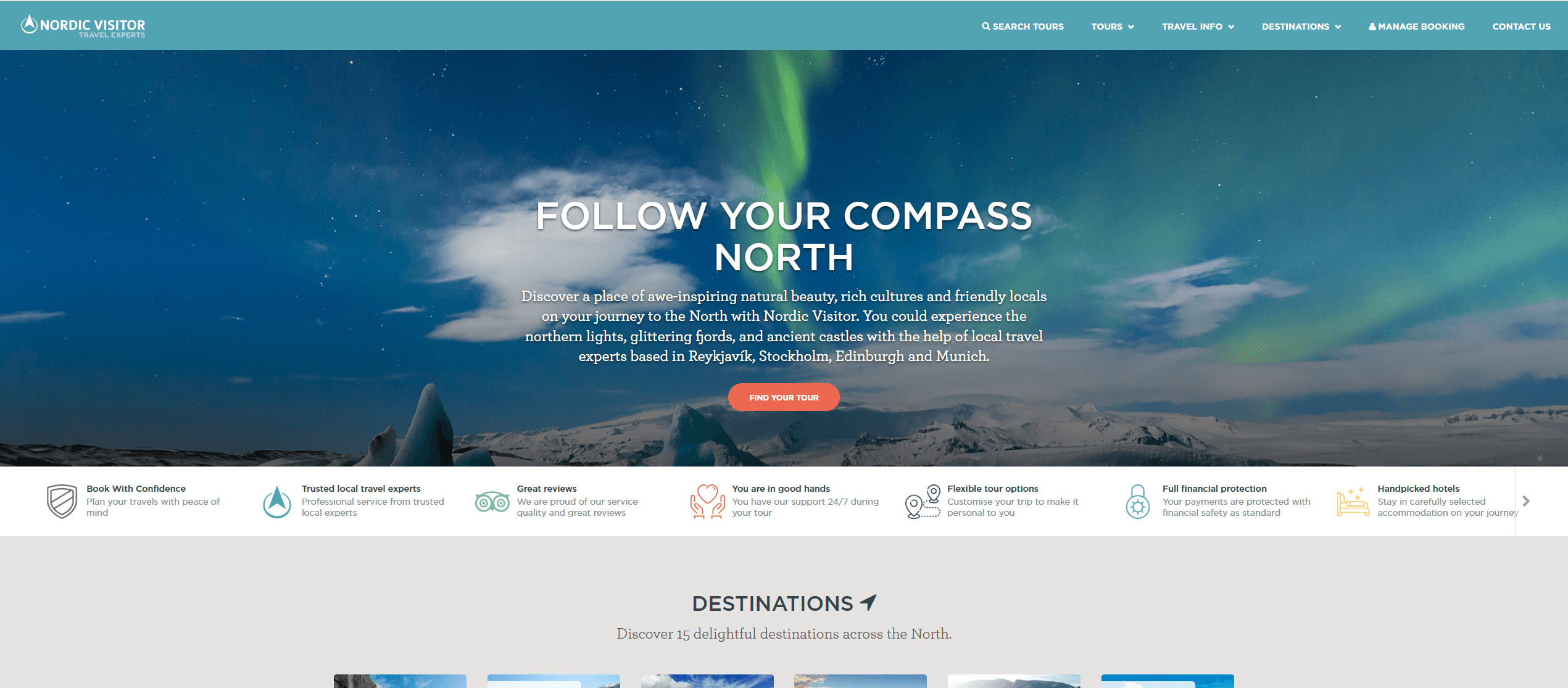 Nordic Visitor website before reskin